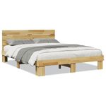 Casa si Gradina - Mobilier - Paturi si accesorii - Paturi - Cadru de pat cu tablie fara saltea 135x190 cm lemn masiv stejar - Infinity.ro