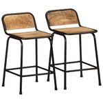 Casa si Gradina - Mobilier - Scaune si fotolii - Scaune - Scaune de bar 2 buc 46x35,5x70 cm Lemn masiv Mango brut - Infinity.ro