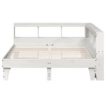 Casa si Gradina - Mobilier - Paturi si accesorii - Paturi - Pat cu biblioteca fara saltea, alb, 140x200 cm, lemn masiv pin - Infinity.ro