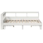 Casa si Gradina - Mobilier - Paturi si accesorii - Paturi - Pat cu biblioteca fara saltea, alb, 140x200 cm, lemn masiv pin - Infinity.ro