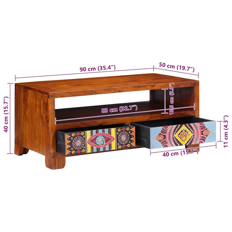 Casa si Gradina - Mobilier - Mese si birouri - Masute de cafea - Masuta de cafea, 90x50x40 cm, lemn masiv de acacia - Infinity.ro