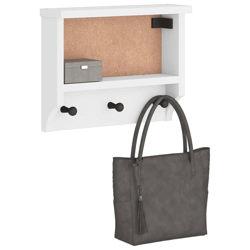 Casa si Gradina - Mobilier - Organizare si depozitare - Cuiere - Suport pentru haine "SANDNES" alb 45x12x35 cm lemn masiv de pin - Infinity.ro