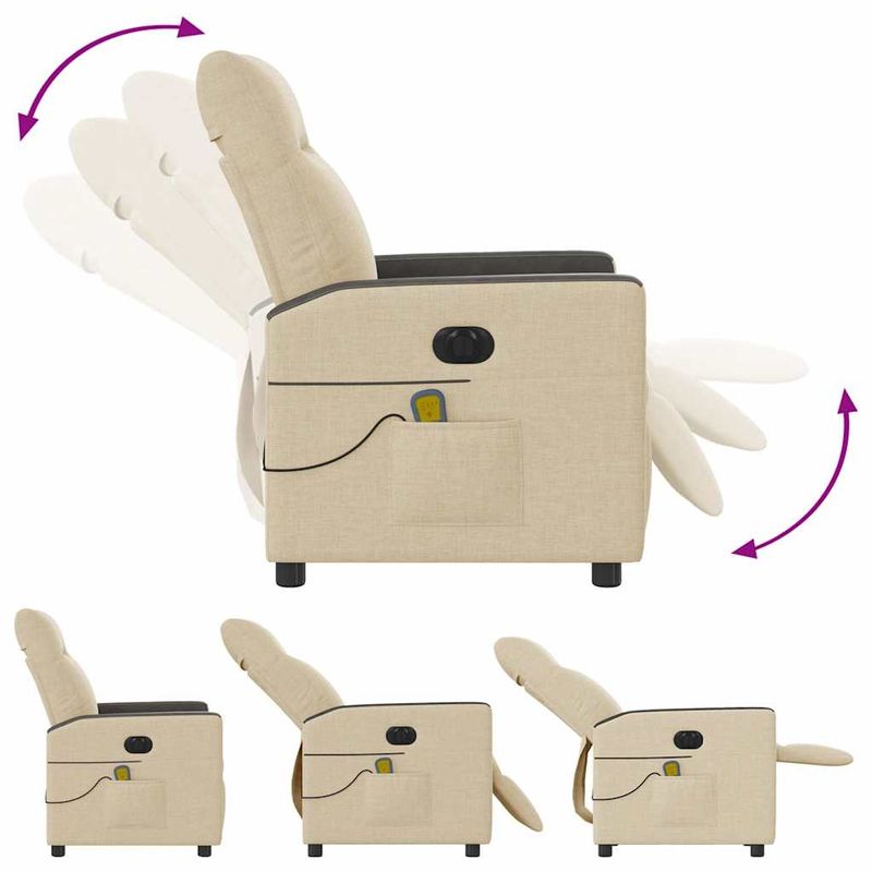 Ingrijire personala si Cosmetice - Sanatate si wellness - Articole wellness - Fotolii de masaj - Fotoliu electric de masaj rabatabil, crem, textil - Infinity.ro