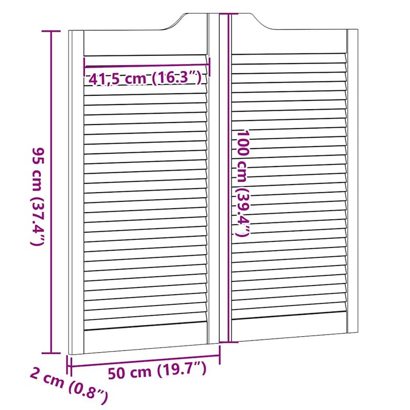 Casa si Gradina - Constructii - Usi interior, exterior si garaj - Usi interior - Usi batante cu jaluzele, 2 perechi 100x100 cm lemn masiv de pin - Infinity.ro