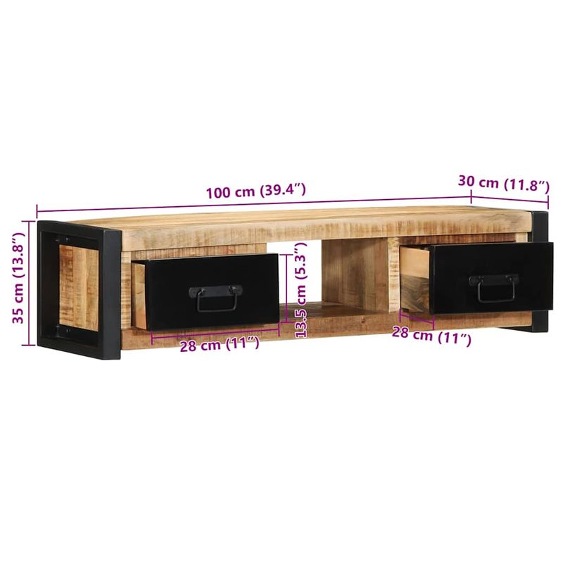 Casa si Gradina - Mobilier - Comode si corpuri - Comode - Dulap TV 100x30x25 cm lemn masiv de mango - Infinity.ro