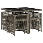 Casa si Gradina - Gradina si terasa - Mobilier exterior - Seturi mobila gradina - Set mobilier gradina cu perne, 9 piese, gri, poliratan - Infinity.ro