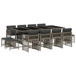 Casa si Gradina - Gradina si terasa - Mobilier exterior - Seturi mobila gradina - Set mobilier de gradina cu perne, 13 piese, gri, poliratan - Infinity.ro