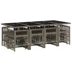 Casa si Gradina - Gradina si terasa - Mobilier exterior - Seturi mobila gradina - Set mobilier de gradina cu perne, 13 piese, gri, poliratan - Infinity.ro