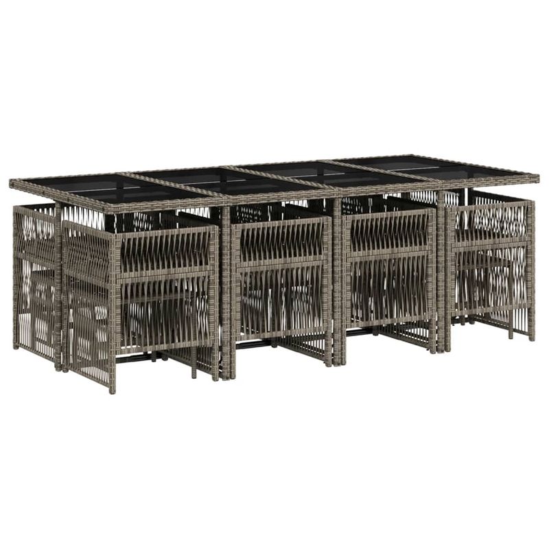 Casa si Gradina - Gradina si terasa - Mobilier exterior - Seturi mobila gradina - Set mobilier de gradina cu perne, 13 piese, gri, poliratan - Infinity.ro