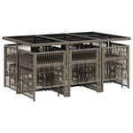 Casa si Gradina - Gradina si terasa - Mobilier exterior - Seturi mobila gradina - Set mobilier de gradina cu perne, 11 piese, gri, poliratan - Infinity.ro