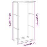 Casa si Gradina - Termice - Sobe, Seminee si accesorii - Accesorii seminee si sobe - Rastel pentru lemne de foc, negru, 55x30x116 cm otel - Infinity.ro