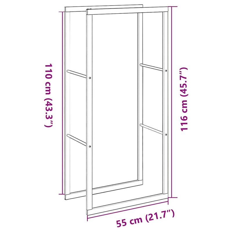 Casa si Gradina - Termice - Sobe, Seminee si accesorii - Accesorii seminee si sobe - Rastel pentru lemne de foc, negru, 55x30x116 cm otel - Infinity.ro