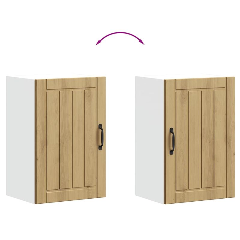 Casa si Gradina - Mobilier - Comode si corpuri - Corpuri bucatarie - Dulap de bucatarie „Lucca” din lemn de stejar artificial, mărime 40x31x60 cm, model 1x dulap de perete (1 ușă) - Infinity.ro