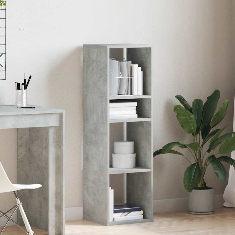 Casa si Gradina - Mobilier - Biblioteci si rafturi - Biblioteci - Biblioteca, gri beton, 34x31x112 cm, lemn prelucrat - Infinity.ro