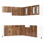 Casa si Gradina - Mobilier - Comode si corpuri - Corpuri bucatarie - Set de dulapuri de bucatarie 11 piese „Lucca” Lemn vechi lemn - Infinity.ro