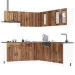 Casa si Gradina - Mobilier - Comode si corpuri - Corpuri bucatarie - Set de dulapuri de bucatarie 11 piese „Lucca” Lemn vechi lemn - Infinity.ro