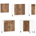 Casa si Gradina - Mobilier - Comode si corpuri - Corpuri bucatarie - Set de dulapuri de bucatarie 11 piese „Lucca” Lemn vechi lemn - Infinity.ro