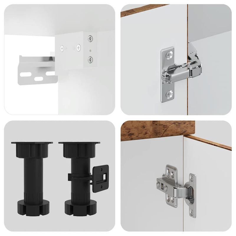 Casa si Gradina - Mobilier - Comode si corpuri - Corpuri bucatarie - Set de dulapuri de bucatarie 11 piese „Lucca” Lemn vechi lemn - Infinity.ro