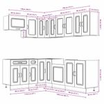 Casa si Gradina - Mobilier - Comode si corpuri - Corpuri bucatarie - Set de dulapuri de bucatarie 11 piese „Lucca” Lemn vechi lemn - Infinity.ro