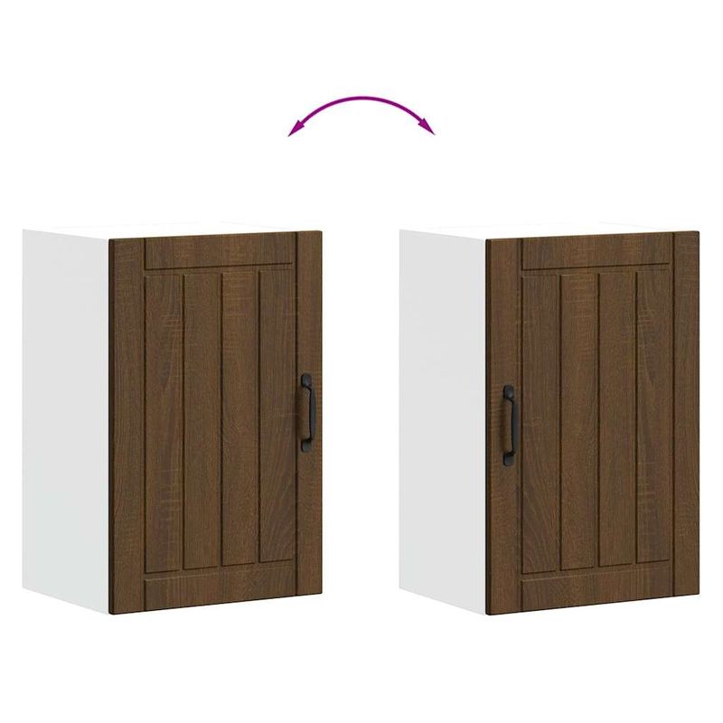 Casa si Gradina - Mobilier - Comode si corpuri - Corpuri bucatarie - Dulap de bucatarie "Lucca" din lemn de stejar maro, mărime 40x31x60 cm, model 1x dulap de perete (1 ușă) - Infinity.ro