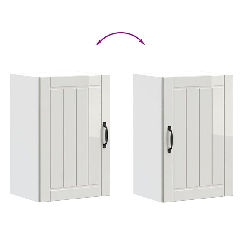 Casa si Gradina - Mobilier - Comode si corpuri - Corpuri bucatarie - Dulap de bucatarie "Lucca" din lemn prelucrat alb lucios, mărime 40x31x60 cm, model 1x dulap de perete (1 ușă) - Infinity.ro
