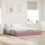 Casa si Gradina - Mobilier - Paturi si accesorii - Paturi - Cadru pat otoman fara saltea roz 160x200 cm catifea - Infinity.ro
