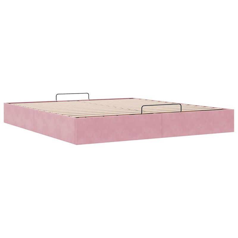 Casa si Gradina - Mobilier - Paturi si accesorii - Paturi - Cadru pat otoman fara saltea roz 160x200 cm catifea - Infinity.ro