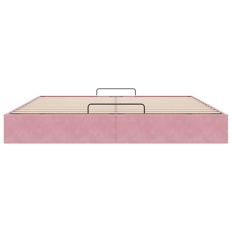 Casa si Gradina - Mobilier - Paturi si accesorii - Paturi - Cadru pat otoman fara saltea roz 160x200 cm catifea - Infinity.ro