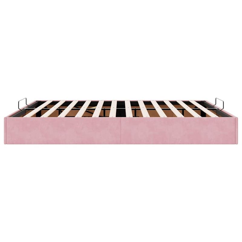 Casa si Gradina - Mobilier - Paturi si accesorii - Paturi - Cadru pat otoman fara saltea roz 160x200 cm catifea - Infinity.ro