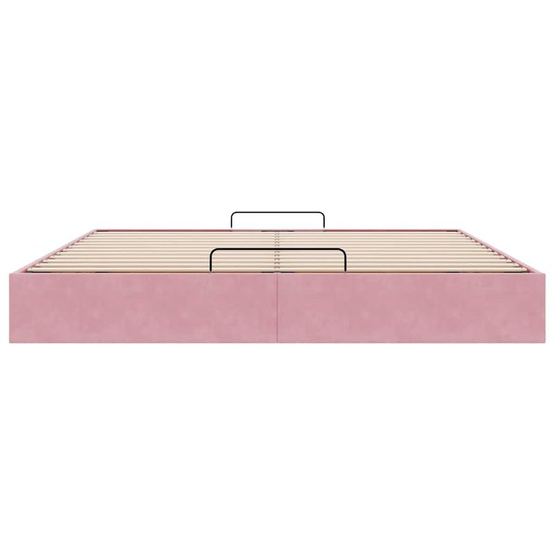 Casa si Gradina - Mobilier - Paturi si accesorii - Paturi - Cadru pat otoman fara saltea roz 160x200 cm catifea - Infinity.ro