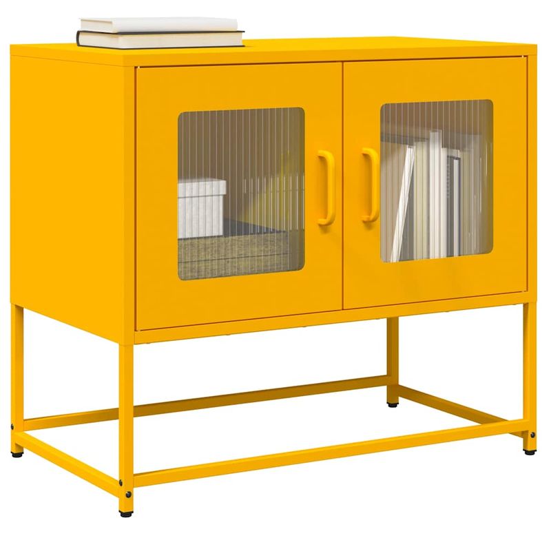 Casa si Gradina - Mobilier - Comode si corpuri - Comode - Dulap TV, galben mustar, 68x39x60,5 cm, otel laminat la rece - Infinity.ro