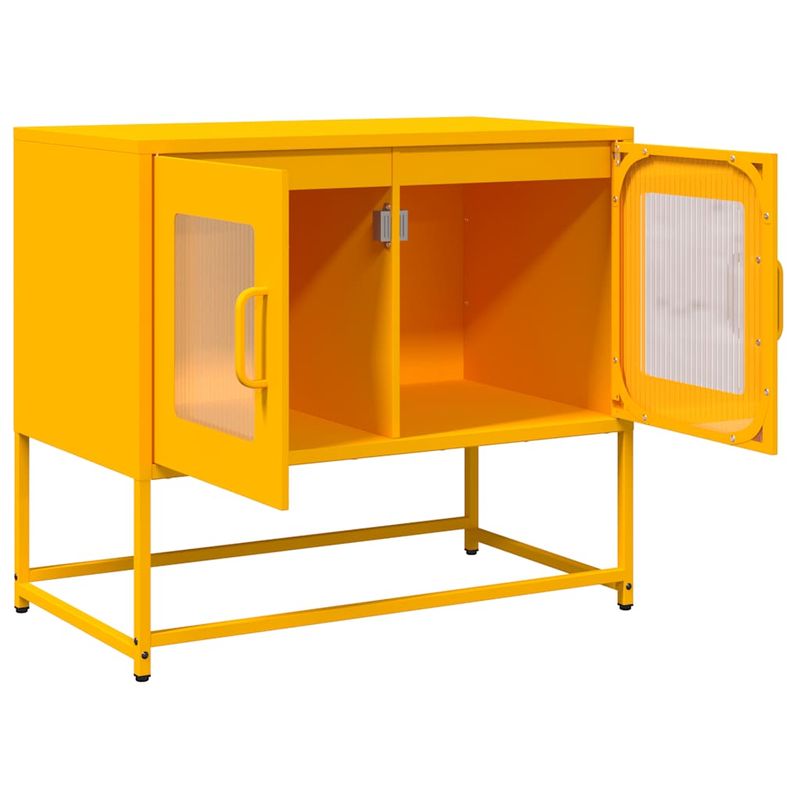 Casa si Gradina - Mobilier - Comode si corpuri - Comode - Dulap TV, galben mustar, 68x39x60,5 cm, otel laminat la rece - Infinity.ro
