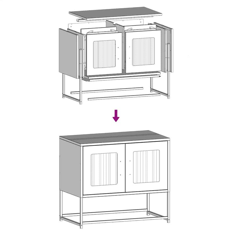 Casa si Gradina - Mobilier - Comode si corpuri - Comode - Dulap TV, galben mustar, 68x39x60,5 cm, otel laminat la rece - Infinity.ro
