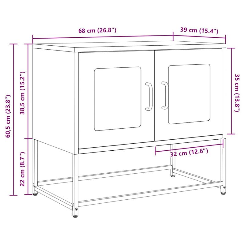 Casa si Gradina - Mobilier - Comode si corpuri - Comode - Dulap TV, galben mustar, 68x39x60,5 cm, otel laminat la rece - Infinity.ro