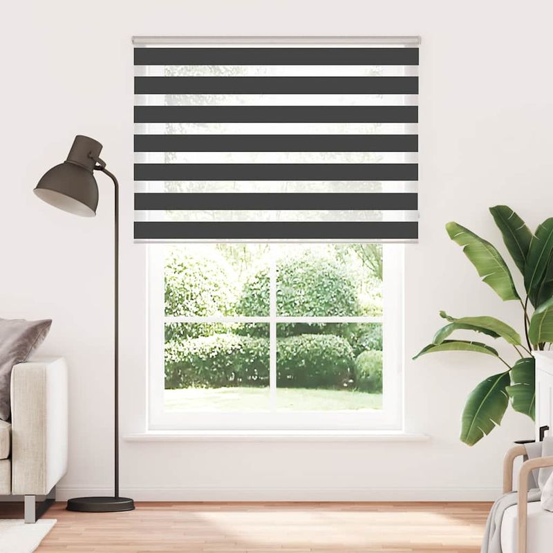 Casa si Gradina - Textile si covoare - Rulouri si jaluzele - Jaluzea tip zebra neagra latime tesatura 150,9 cm poliester, mărime 155x200 cm - Infinity.ro