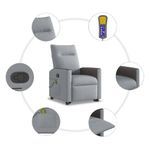 Ingrijire personala si Cosmetice - Sanatate si wellness - Articole wellness - Fotolii de masaj - Fotoliu de masaj rabatabil cu ridicare, gri deschis, textil - Infinity.ro