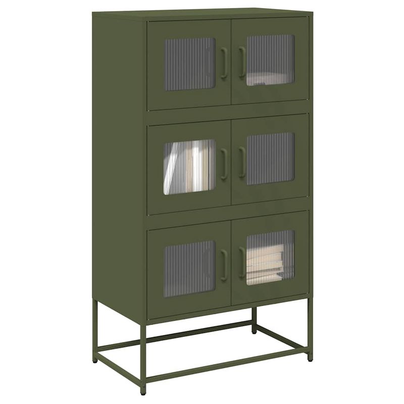 Casa si Gradina - Mobilier - Comode si corpuri - Corpuri bucatarie - Dulap inalt, verde masliniu, 68x39x123 cm, otel - Infinity.ro