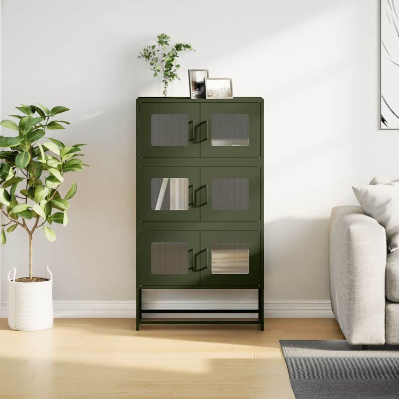 Casa si Gradina - Mobilier - Comode si corpuri - Corpuri bucatarie - Dulap inalt, verde masliniu, 68x39x123 cm, otel - Infinity.ro