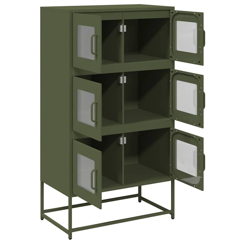 Casa si Gradina - Mobilier - Comode si corpuri - Corpuri bucatarie - Dulap inalt, verde masliniu, 68x39x123 cm, otel - Infinity.ro