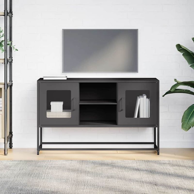 Casa si Gradina - Mobilier - Comode si corpuri - Comode - Dulap TV, negru, 68,5x39x60,5 cm, otel - Infinity.ro