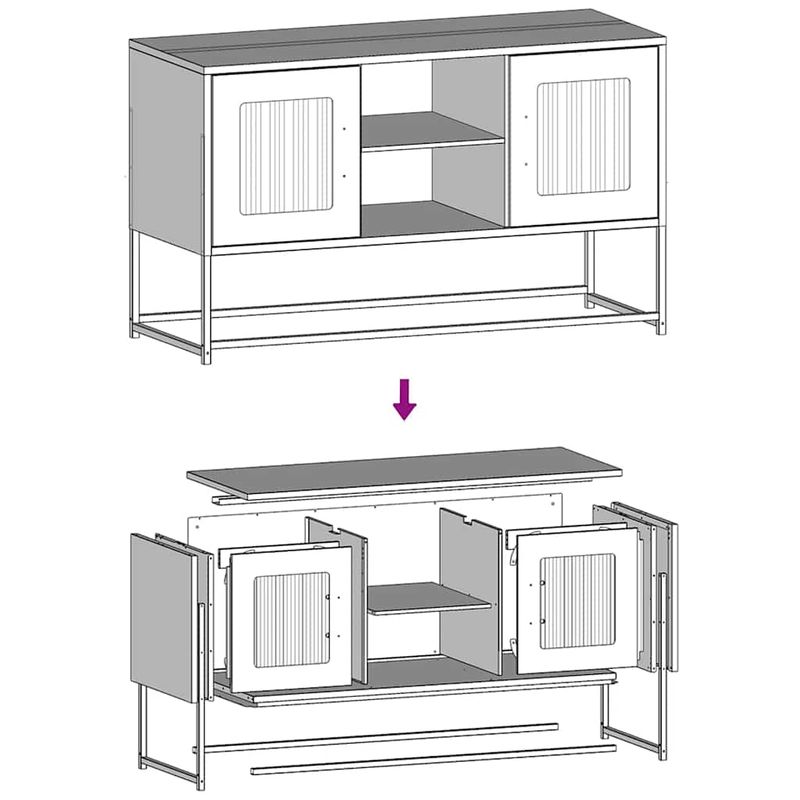 Casa si Gradina - Mobilier - Comode si corpuri - Comode - Dulap TV, negru, 68,5x39x60,5 cm, otel - Infinity.ro