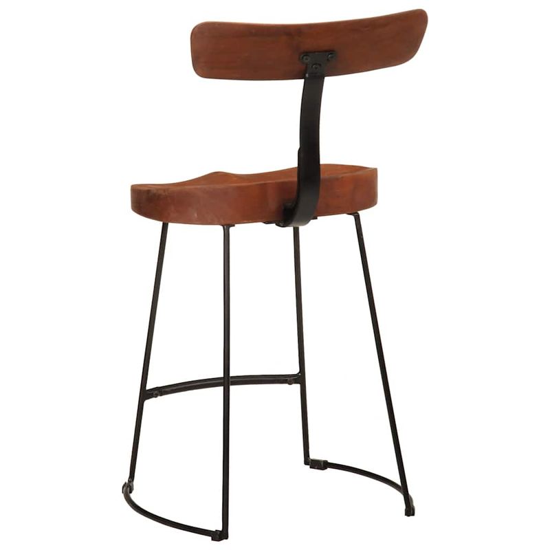 Casa si Gradina - Mobilier - Scaune si fotolii - Scaune - Scaune de bar 2 buc 49x43x79 cm lemn masiv de mango, maro închis și negru - Infinity.ro