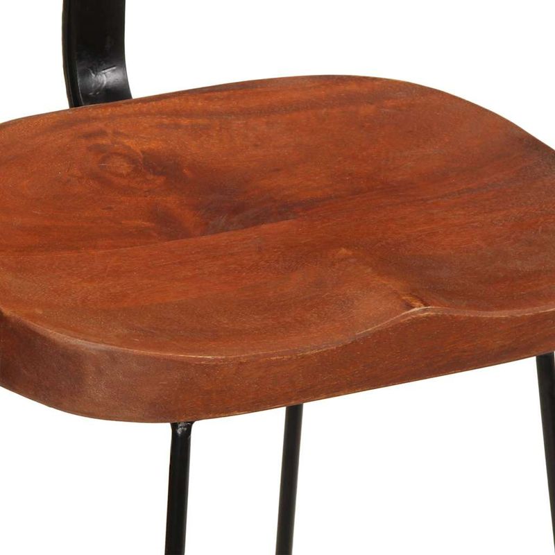 Casa si Gradina - Mobilier - Scaune si fotolii - Scaune - Scaune de bar 2 buc 49x43x79 cm lemn masiv de mango, maro închis și negru - Infinity.ro