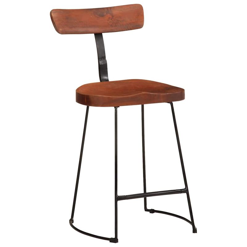 Casa si Gradina - Mobilier - Scaune si fotolii - Scaune - Scaune de bar 2 buc 49x43x79 cm lemn masiv de mango, maro închis și negru - Infinity.ro