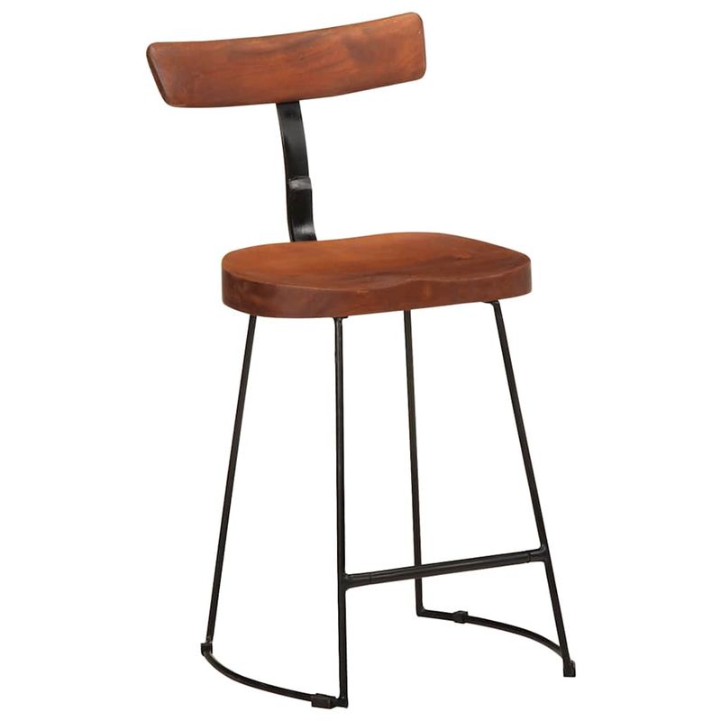Casa si Gradina - Mobilier - Scaune si fotolii - Scaune - Scaune de bar 2 buc 49x43x79 cm lemn masiv de mango, maro închis și negru - Infinity.ro