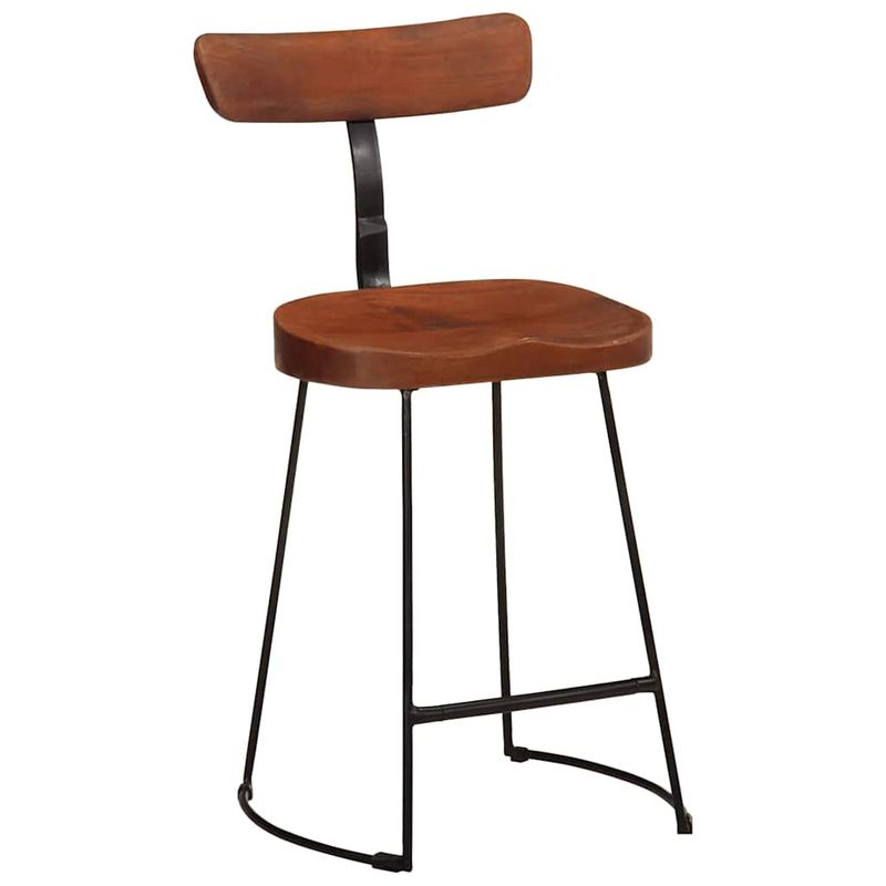 Casa si Gradina - Mobilier - Scaune si fotolii - Scaune - Scaune de bar 2 buc 49x43x79 cm lemn masiv de mango, maro închis și negru - Infinity.ro