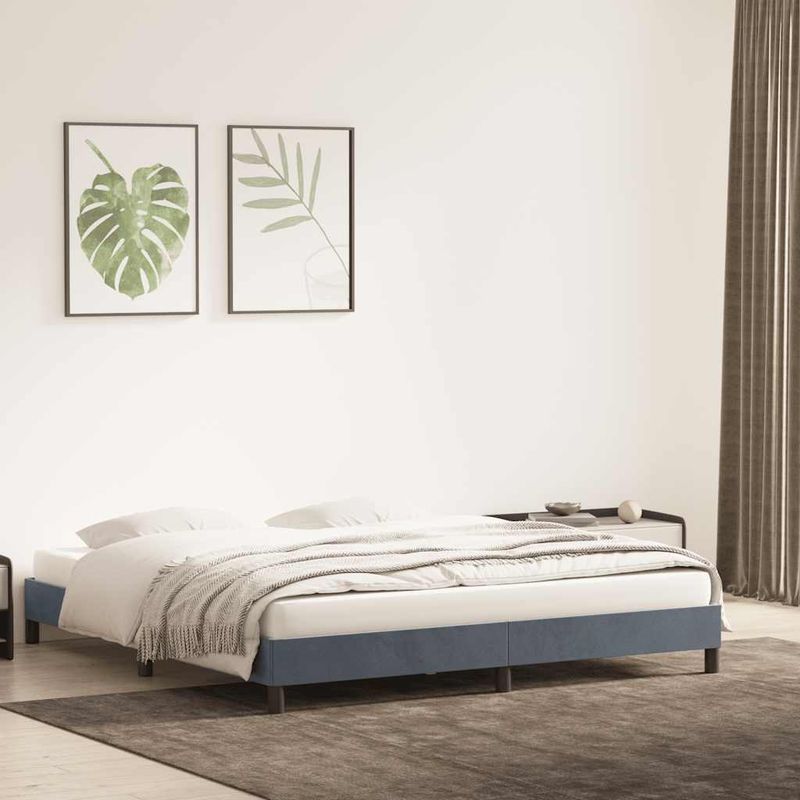 Casa si Gradina - Mobilier - Paturi si accesorii - Paturi - Cadru de pat fara saltea Gri inchis 200x220 cm catifea - Infinity.ro