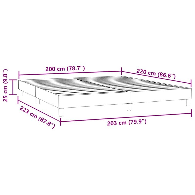 Casa si Gradina - Mobilier - Paturi si accesorii - Paturi - Cadru de pat fara saltea Gri inchis 200x220 cm catifea - Infinity.ro