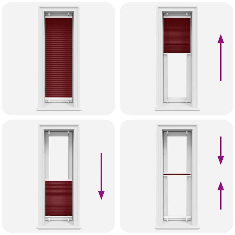 Casa si Gradina - Textile si covoare - Rulouri si jaluzele - Jaluza plisata Bordeaux Rosu 45x100 cm Latime tesatura 44,4 cm - Infinity.ro