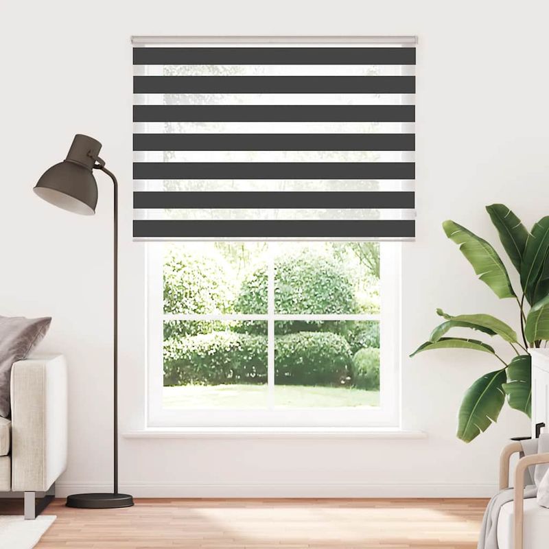 Casa si Gradina - Textile si covoare - Rulouri si jaluzele - Jaluzea tip zebra neagra latime tesatura 160,9 cm poliester, mărime 165x230 cm - Infinity.ro